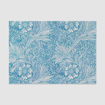 Papel de Tecido Azul Ivory William Morris Floral