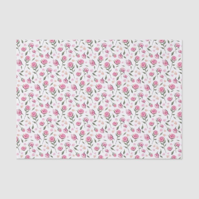 Papel de Tecido Bonito Feminino de Rosas chiques (Frente )