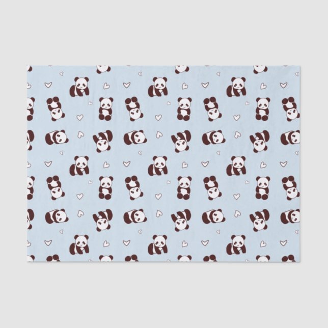 Papel de Tecido Cardíaco Azul Panda (Frente )