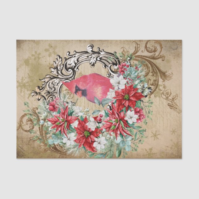 Papel de Tecido Cardinho de Natal (Frente )