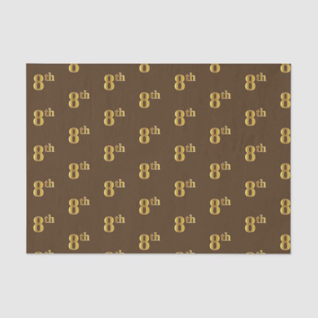 Papel de Tecido Castanho, Faux Dourado 8º (Oitavo) (Frente )