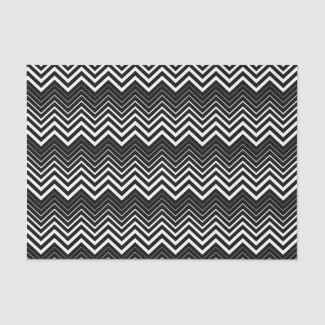 Papel De Tecido Chevron Preto E Branco (Frente )
