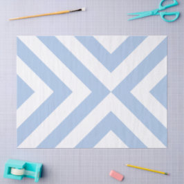 Papel de Tecido Claro Azul e Branco sobre Chevrons