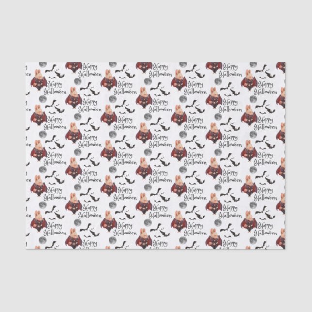 Papel de Tecido Coelho das Halloween (Frente )