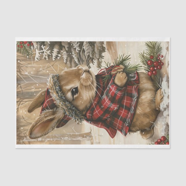 Papel de Tecido Coelho Natal (Frente )