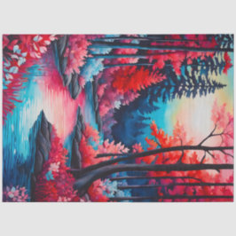 Papel de Tecido Colorido sobre Florestas de Batik