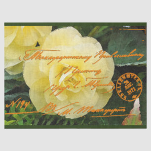 Papel de Tecido com Cartão-Postal Floral Elegante