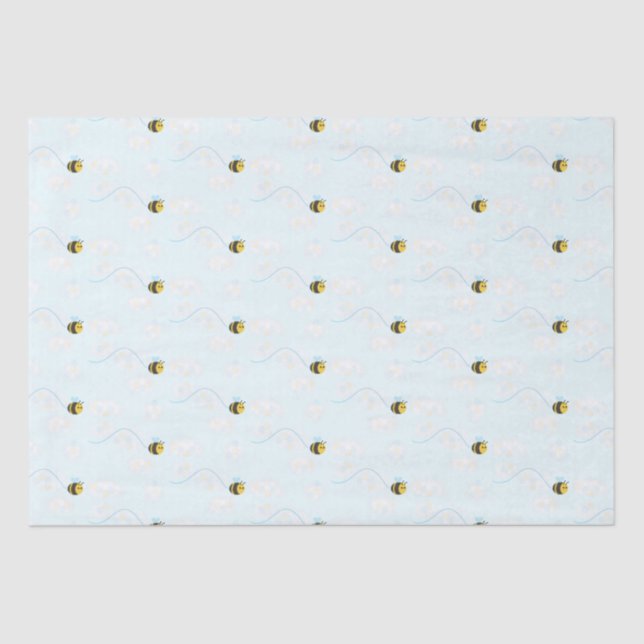 Papel de tecido de abelha feliz e bonito (Frente )