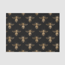 Papel de Tecido de Abelhas Rainhas Pretas e Dourad