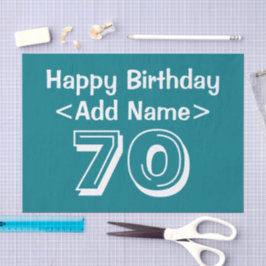 Papel de Tecido de Aniversário Personalizado de 70