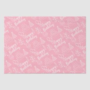 Papel de Tecido de Aniversário Rosa