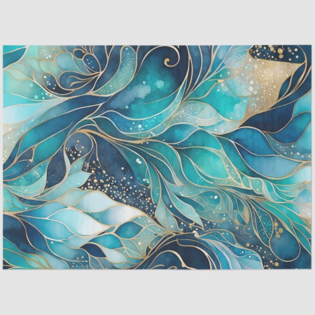 Papel de tecido de arte colorido de tinta Abstrato (Frente )