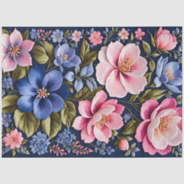 Papel de Tecido de Arte Floral Colorida