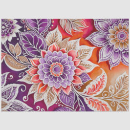 Papel De Tecido De Arte Floral Colorida