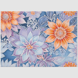 Papel De Tecido De Arte Floral Colorida