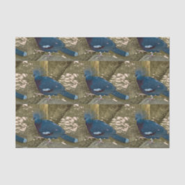 Papel de tecido de aves azuis