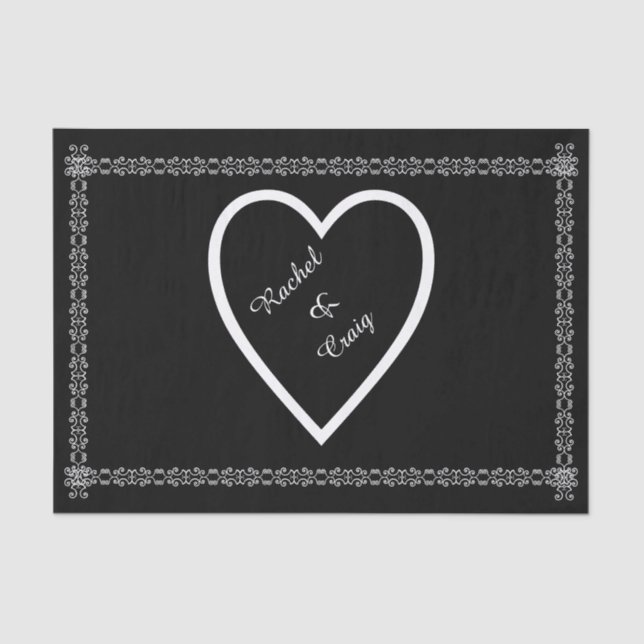 Papel de Tecido de Casamento Personalizado (Frente )