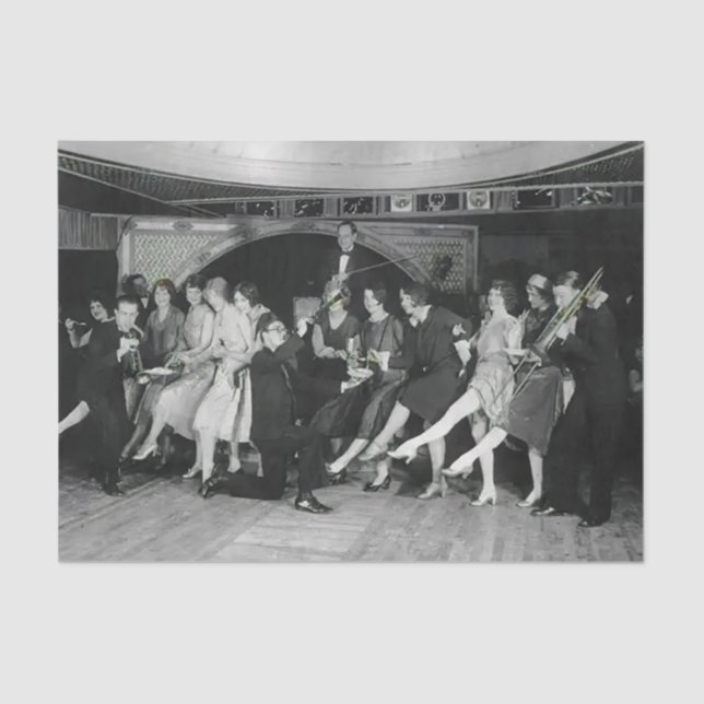 Papel de Tecido de Dança de Grupo Flapper de Vinta (Frente )