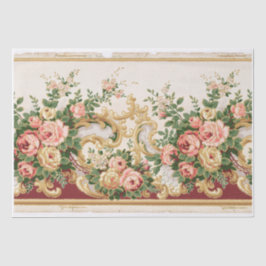 PAPEL DE TECIDO DE DECOPAGAÇÃO: FRIEZA FLORAL DE V