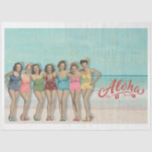 Papel de Tecido de Decoupage das Belezas Retroativ