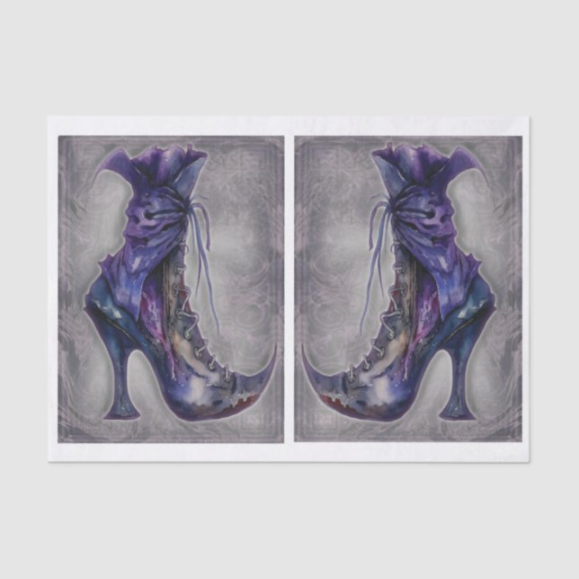 Papel de Tecido de Decoupage de Arranque de Bruxas (Frente )