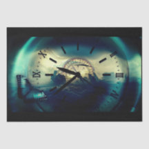 Papel de Tecido de Decoupage de Compass do Relógio