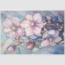 Papel de Tecido de Découpage de Flor de Vidro Cont