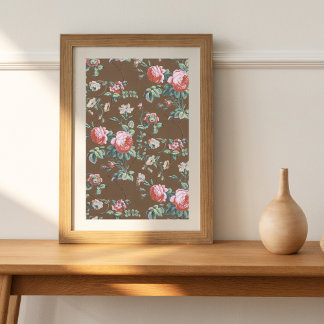 Papel de Tecido de Decoupage de Rosas Rosa e Roxo