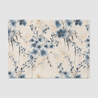 Papel de Tecido de Decoupage de Wisteria Azul
