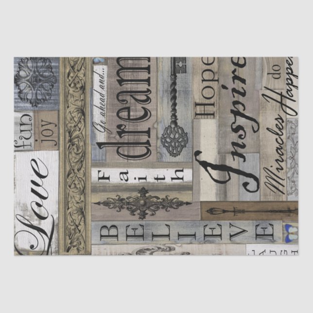 Papel de Tecido de Decoupage de Woods de Inspiraçã (Frente )