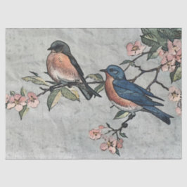 Papel de Tecido de Decoupage do Bluebird Oriental