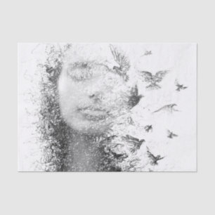 Papel de Tecido de Decoupage do Mobiliário de Cará