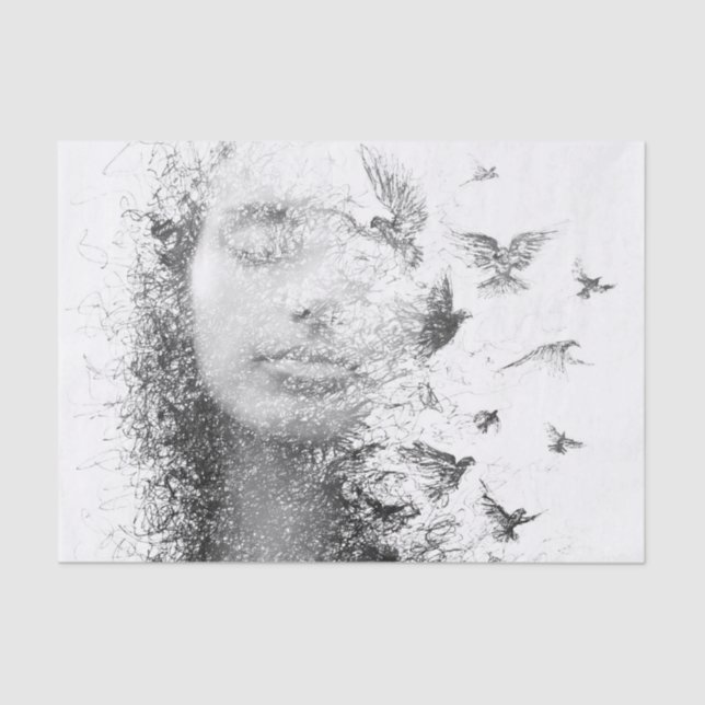 Papel de Tecido de Decoupage do Mobiliário de Cará (Frente )