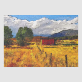 Papel de Tecido de Decoupage dos Campos de Fazenda