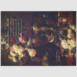 Papel de Tecido de Decoupage Floral Antiquado Eleg