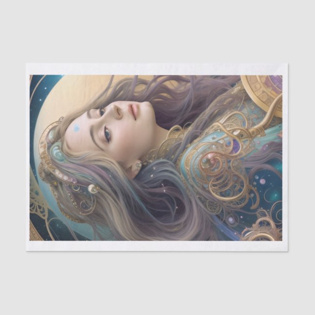 Papel de Tecido de Decoupage Mística Única (Frente )