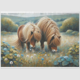 Papel de Tecido de Decoupage Shetland Pony