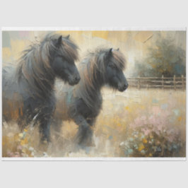 Papel de Tecido de Decoupage Shetland Pony
