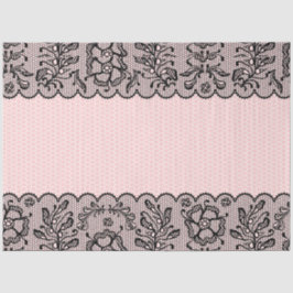 Papel de Tecido de Desvinculação do Lace Preto Vin