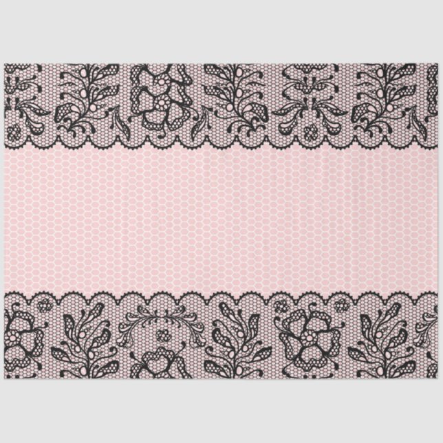 Papel de Tecido de Desvinculação do Lace Preto Vin (Frente )