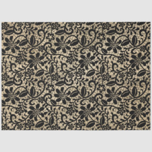 Papel de Tecido de Desvinculação do Lace Preto Vin