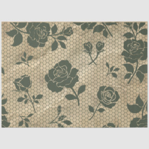 Papel de Tecido de Desvinculação do Lace Preto Vin