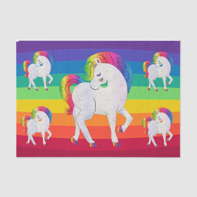 Papel de Tecido de Dissociação do Rainbow Unicorn (Frente )