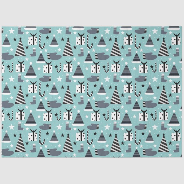 Papel de Tecido de Elementos de Natal (Frente )