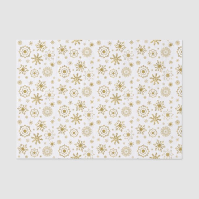 Papel de Tecido de Fenda de Neve Dourado (Frente )