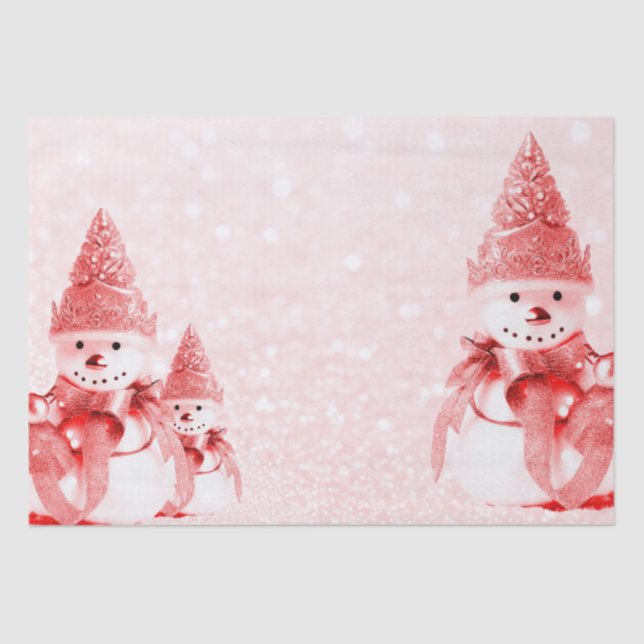 Papel de Tecido de Férias Red Hat Snowman (Frente )