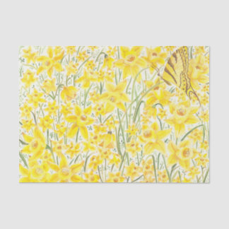 Papel de Tecido de Flor Amarelo Daffodil