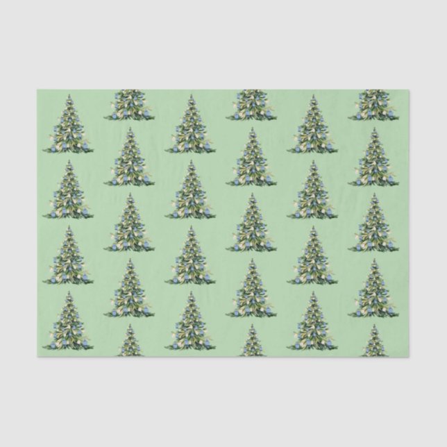 Papel de Tecido de Ginger Azul de Natal (Frente )