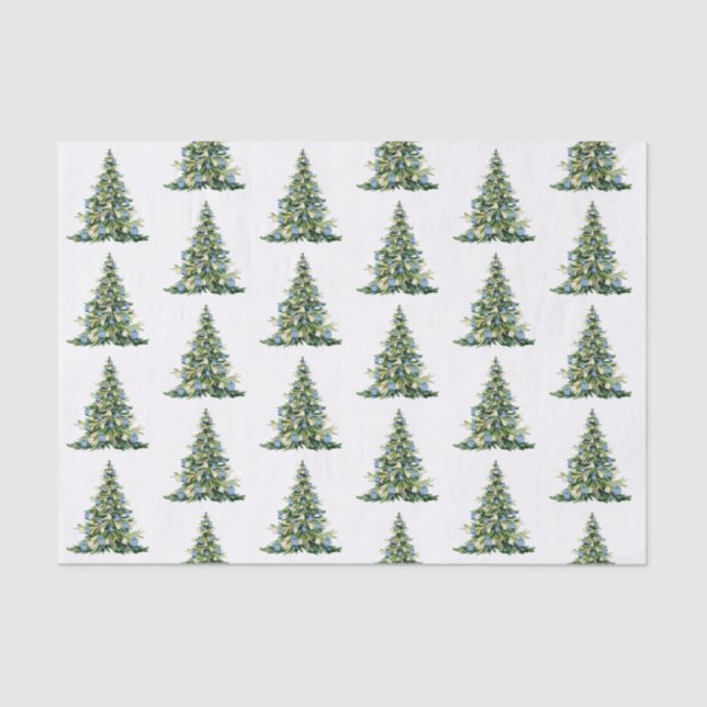 Papel de Tecido de Ginger Azul de Natal (Frente )