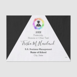 Papel de Tecido de Graduação HAM Preto e Branco po